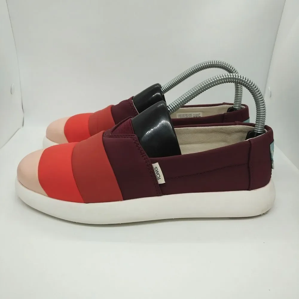 Toms Alpargata Mallow Damen Slip On Shoes‎ Women's Size 7.5 Red Toms Colorful